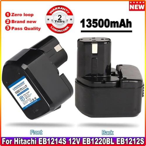 LOSONCOER 12V 2.0Ah 13500mAh Battery For Hitachi EB1214S 12V EB1220BL EB1212S WR12DMR CD4D DH15DV C5D , DS 12DVF3 Battery
