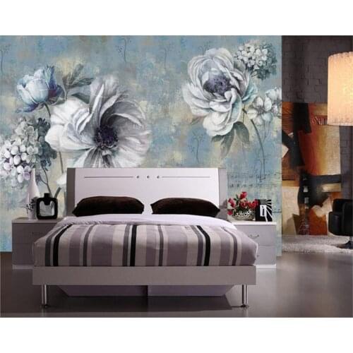 Beibehang Custom Wallpaper Retro Oil Painting Background Wall Abstract Hand Painted Living Room Bedroom Sofa TV Background Mural