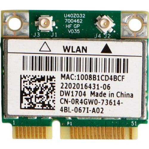 Wireless Adapter Card for Dell Inspiron 7720 DW1704 WLAN WiFi 802.11 b/g/n + Bluetooth MiniPCI Card R4GW0