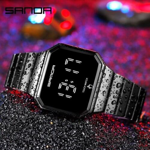 SANDA Trend Fashion Women Men Led Digital Watches Personality Night Light Waterproof Couple Watch Multi-functional Sports Clock