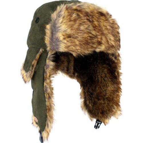 Black Khaki Brown Pilot Bomber Snow Winter Fur Thick Warm Hat / Beanie For Women Men