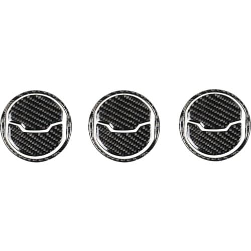 For Ford Mustang 2015-2019 Car Interior Carbon Fiber Mustang Air Outlet Nine-Piece Sticker 3Pcs