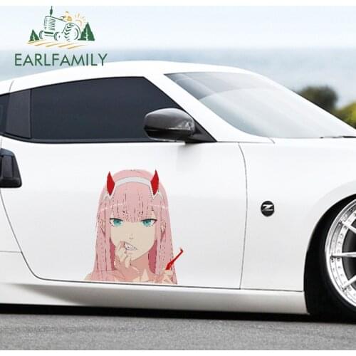 EARLFAMILY 43cm x 40.3cm For Zero Two Camper Car Accessoires Stickers Motorcycle Decal Car Refrigerators Waterproof Sunscreen