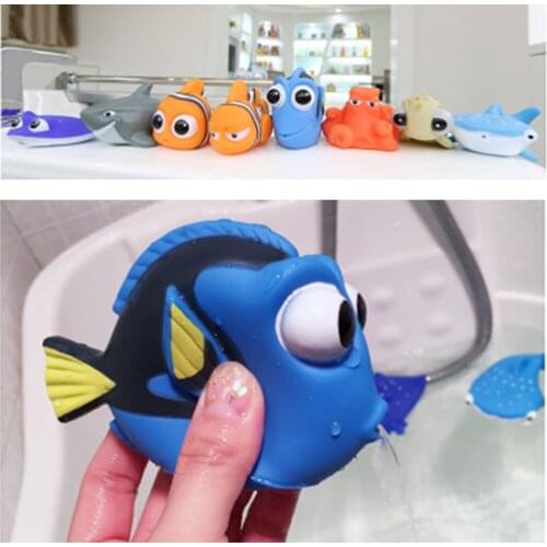 Baby Bath Toys Finding Nemo Dory Float Spray Water Squeeze Toys Soft Rubber Bathroom Play Animals children Bath Clownfish Toy