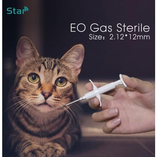 Imported Chip 2.12x12MM Glass Tag with Implanter ISO11784/785 FDX-B Turtle Usage ICAR Certificate Dog Chip PET Animal Microchip