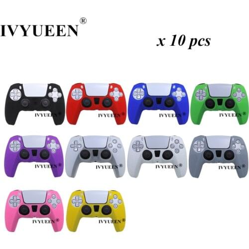 IVYUEEN 10 PCS for PlayStation 5 PS5 DualSense Wireless Controller Silicone Case Cover Protective Skin ThumbStick Cap Wholesale