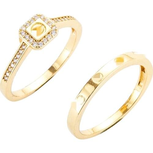 2021 Jul Finger Rings for Women Round Crystal Caesar Ring 14k Gold Color Ethnic Wedding Jewelry Ring