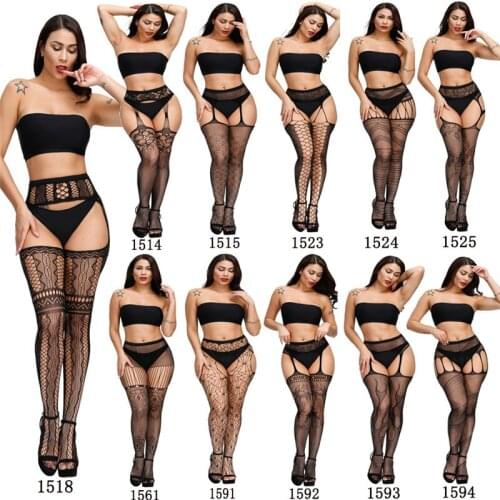 Women Sexy Lingerie Porno Open Crotch Hollow Stockings Garter Belt Tights Transparent Pantyhose Leopard Print Long Stocking