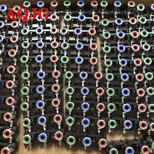 RCA / AV RCA-307 A concentric core Cinch 3-hole connector with two mounting posts AV-8.4 Green blue Red Hole distance 15mm