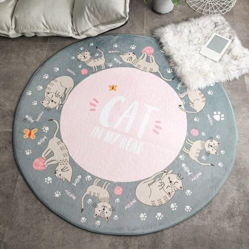 Nordic Style Cartoon Carpet Round Childrens Bedroom Area Rugs Living Room Coffee Table Hanging Basket Computer Chair Floor Mat