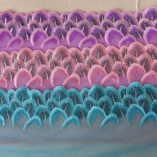 3 Colors Optional Delicate Feather Wide Lace Fabric Handmade DIY Embroidered Tulle Lace Trim Garment Accessories 18cm Width