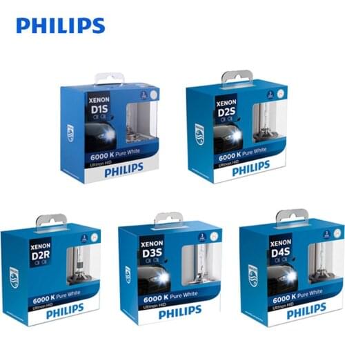 Philips Ultinon HID Xenon D1S D2S D2R D3S D4S WXX2 35W 6000K Cool White Light Xenon Headlight Car Bulbs Auto Lamps