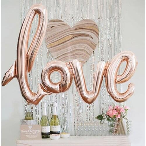 Ligatures Love Letter Foil Balloon Anniversary Wedding Valentines Birthday Party Decoration Champagne Cup Photo Props