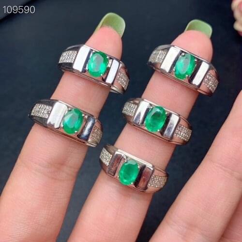 The Best Wedding Gift Emerald Ring Gemstone Wedding Engagement Rings for Women Fine Jewelry Gift Wholesale