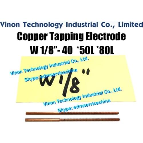 5PCS/Lot)W1/8''-40 Copper Tap Electrode (thread length 50mm,total length 80mm)Tapping electrode BSW 1/8 inch-40 Britsh Standard