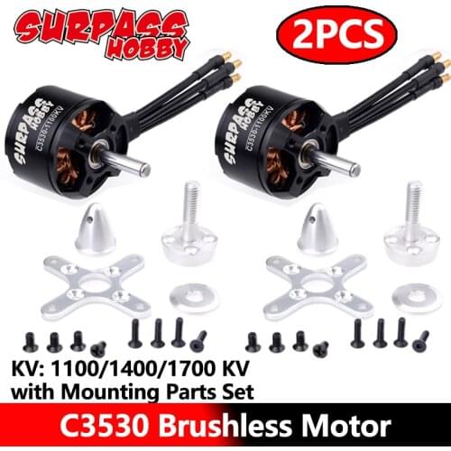 Surpass Hobby 2PCS C3530 Brushless Motor C3530 1100KV 1400KV 1700KV 14Poles for Rc Airplane Fixed-wing Motor Remote Control Part
