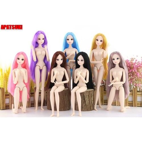 Multi-Style Doll Heads Pretty Eyes Long Hair WIG Head for 1/6 BJD Dollhouse Accessory Doll Head DIY Toys For Children Collection