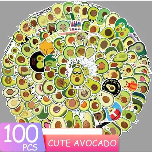 Cartoon Avocado Graffiti Stickers for Skateboard Guitar Luggage Phone Aesthetic DIY Sticker Decal Children Toy Skateboard Helmet