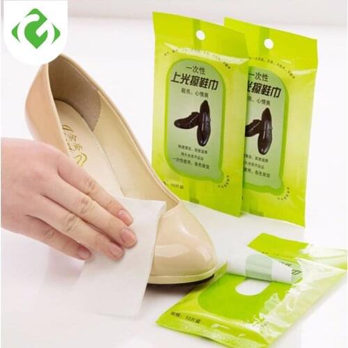10 pcs/set Disposable Wet Wipes Decontamination Shoes Wet Towel Paper Small Bag Portable Leather Shoes Cleaning Care Wipes
