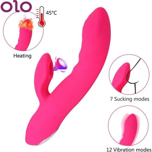 OLO AV Rabbit Dildo Vibrator Vacuum Stimulator 7 Modes Sucking 12 Modes Vibration Clitoral Sucking Vibrator Nipple Sucker