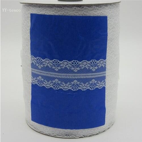 Wholesale 300Yards/Roll Beautiful White Lace Ribbon 40mm Wide Trim Embroidered Sewing accessories Decoration african lace fabric