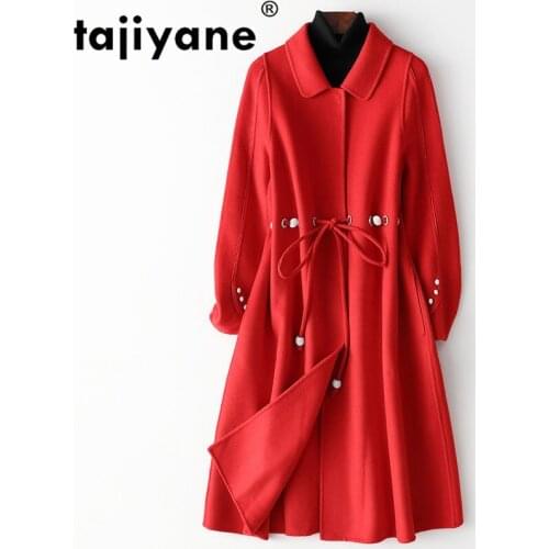 Autumn Coat Winter Women Clothes 2021 Real Fur Coat Female Wool Jacket Korean Vintage Woolen Coat Long Tops ZT5140