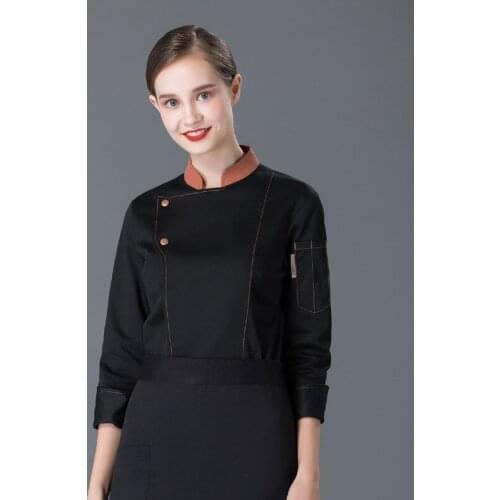 Autumn and Winter Single Breasted Chef Jacket Food Service Tops Kitchen Work Clothing Restaurant Hotel Bakery Chef Uniform