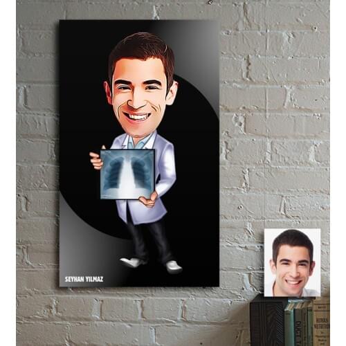 Personalized Mr Radyolojist Cartoon Wooden Table-1