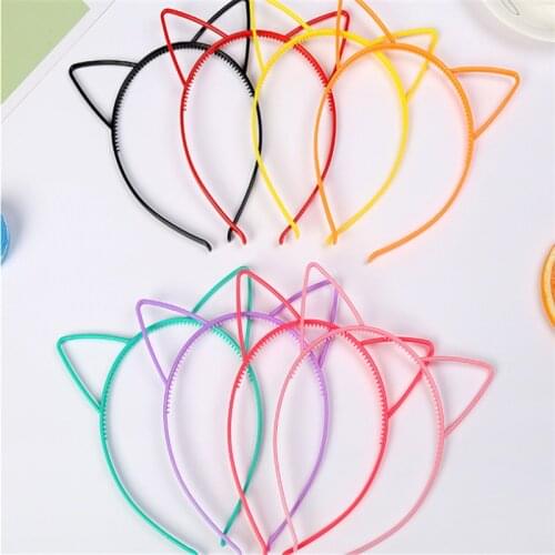 Cat Ears Headbands Crown Tiara Princess with Plastic Animal Hair Band Butterfly Bow Hoop Accessories Boho Headwear