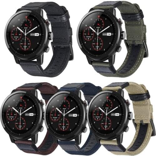 Woven Nylon Watch Band Strap For Huami Amazfit Stratos 2 2S 3 Smart Watch Replacement Wristband for amazfit pace GTR 47mm GTR2