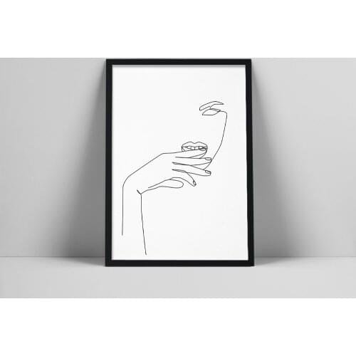 Face continuous line drawing print, Woman one line, Printable wall art, Black and white art, Fashion print, Minimalist by poster