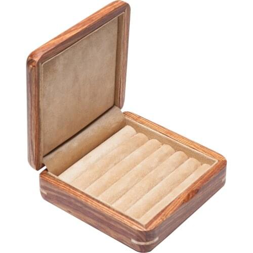 Travel wood Jewelry Packing Case Portable Wedding Ring Stud Earring Cuff-link Organizer Holder Women Men Display Box Gift