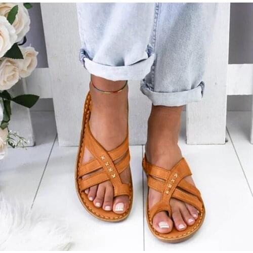 Gladiator Sandals Women Comfy Slippers 2020 Fahion Roman Wedge Sandals Low Heels Beach Shoes Casual Flip Flops Sandalia Feminina