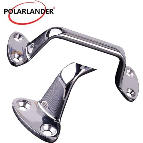 Silver 316 Stainless Steel 150 50mm Large Cleat Door Grab Handle Handrail Pull For Marine Boat Yacht Ship Vessel Sailboat