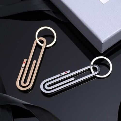 TB Thom Keychain Men Women Metal Paper Clip Key Chain Car Keys Accessories Birthday Wedding Anniversary Gift nice