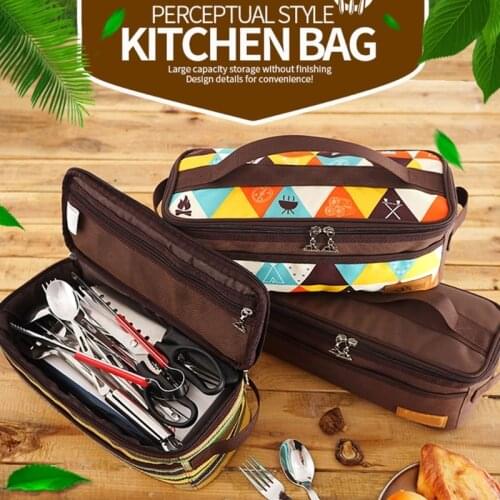 Outdoor Portable Camping Cooker Storage Bag Camping Kitchen Cookware Storage