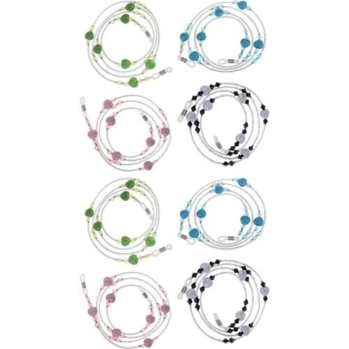 Unique Heart Shape Design Eyeglass Chain Great for Sunglasses Eyewear,Reading Glasses Strap for Women, Pack of 8