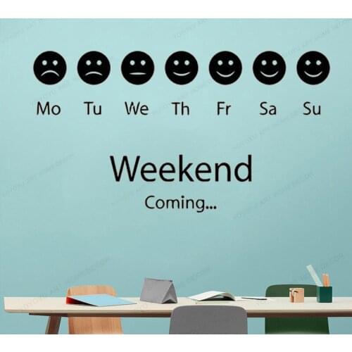 Office schedule Wall Decal Business Worker Office Decoration weekend coming vinyl wall Stickers HJ498