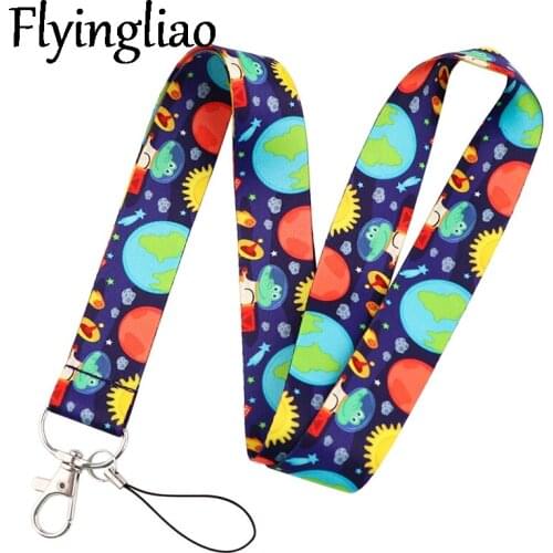 Universe Cosmic planet Neck Strap Lanyards ID badge card holder keychain Mobile Phone Strap Gift Ribbon webbing necklace