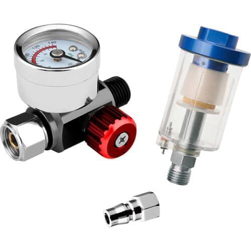 High Quality Spray Paint Gun Air Regulator Gauge & In-line Water Trap Filter Tool & Adapter Pneumatic Spray Gun Accessories