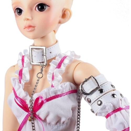 [wamami] 16# 4pcs White Pu Leather Neck/Wrist Strap/Belt 1/4 MSD DZ DOD BJD Dollfie