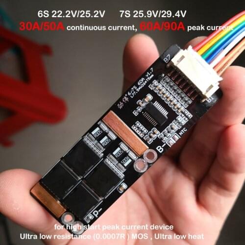 6S 7S 90A 60A 50A 30A Li-ion Lithium Battery Protection Board 25.2V 24V 29.4V lipo BMS vacuum cleaner car washer electric drill