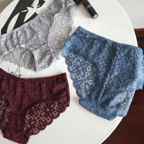 Women Sexy Panties Weimi Underpants Seamless Female Briefs Low Waist Sexy Underpants Lace Hollowed Out Women Underwear Lingerie