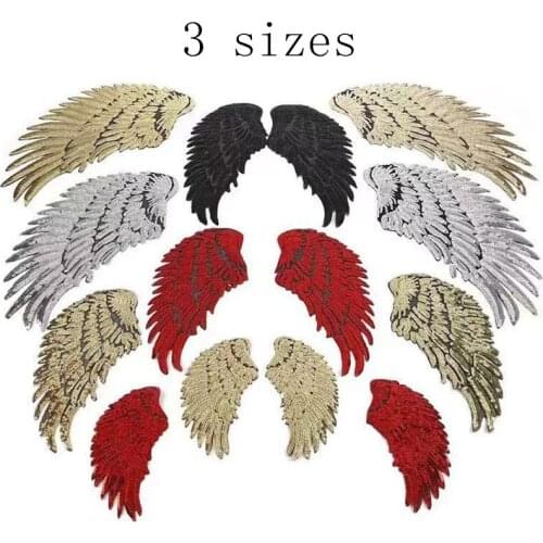 1 new style sequin patch different size for clothing iron on swew on wings badges on bags or caps