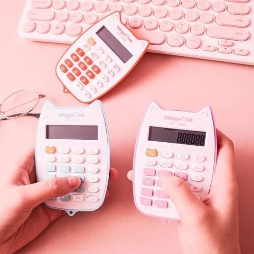 1Pcs Small Fresh Portable Calculator Cute Mini Student Candy Color Arithmetic Portable Computer Office