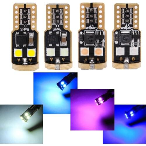10PCS T10 W5W Decoding Non-polar 6 Crystal 3030 Led Constant Current Small Lamp Reading Light Door Light Makeup Lamp 12V