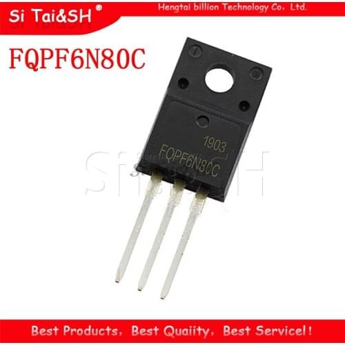 10PCS FQPF6N80C TO-220 6N80C 6N80 TO220 FQPF6N80 TO-220F new MOS FET transistor