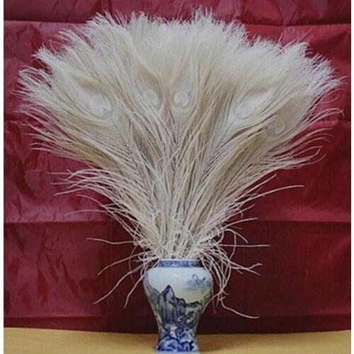 100 PCS/natural white peacock feathers in the eye, 10 to 12 inches of the peacock feather free shipping wedding decoration
