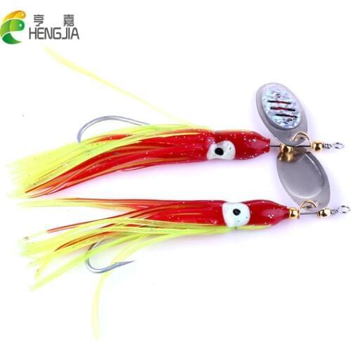 HENGJIA 100pcs fishing lures soft lures Octopus replacement Skirts 7.5g luminous squid rigs trolling lure spinner fishing baits