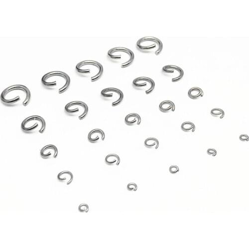 100pcs Stainless Steel Never Fade Silver Tone 3 4 5 6 8 10mm Open Jump Ring Connector Fit DIY Bracelet Necklace Jewelry Crafts